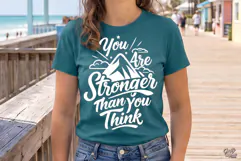 Stronger Than You Think SVG PNG Inspirational Quote Product Image 3