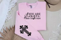 You Are Stronger Than Sleeve SVG, Christian SVG Design Product Image 3