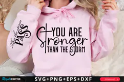 You Are Stronger Than The Storm Sleeve SVG Design Product Image 1