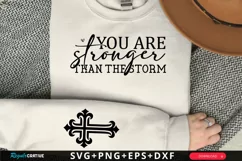 You Are Stronger Than Sleeve SVG, Christian SVG Design Product Image 1