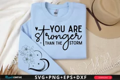 You Are Stronger Than Sleeve SVG, Motivational SVG Design Product Image 1