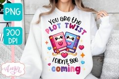 Valentines PNG design for book lovers, bookish shirt PNG Product Image 1