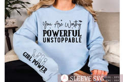 You are worthy powerful unstoppable Sleeve SVG Product Image 2