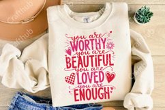 Happy Valentines PNG,Love yourself,Self love,You are worthy Product Image 2