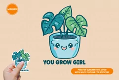 You Grow Girl, Plant Clipart, garden quotes Product Image 1