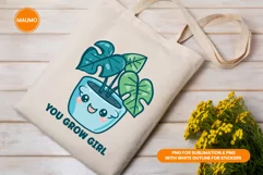 You Grow Girl, Plant Clipart, garden quotes Product Image 2