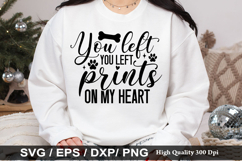You left paw prints on my heart SVG - Christmas Dog Design Product Image 1