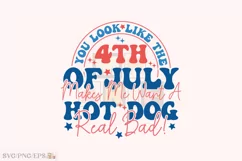 4th of July SVG Hot Dog T-shirt Design Product Image 1