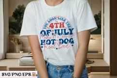 4th of July SVG Hot Dog T-shirt Design Product Image 3