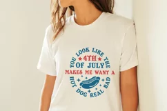 4th of July Hot Dog SVG Design, Holiday T-shirt Product Image 2
