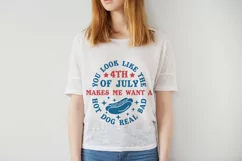 4th of July Hot Dog SVG Design, Holiday T-shirt Product Image 3