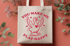 Cute Goose SVG PNG | You Make Me Flap Happy Valentine Pun Product Image 3