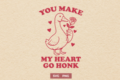 Goose Love SVG PNG | You Make My Heart Go Honk Valentine Art Product Image 1