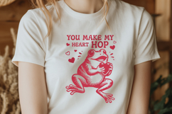 You Make My Heart Hop SVG Frog Valentine PNG Cute Frog Love Product Image 2