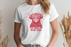 You Make My Heart Moo SVG | Cute Highland Cow Valentine PNG Product Image 2