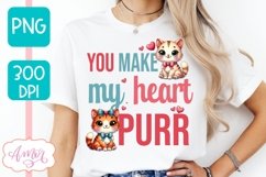 You make my heart purr PNG, Valentine's day sublimation PNG Product Image 1