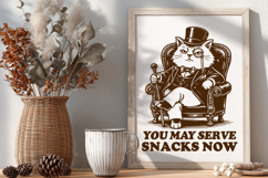 Funny Cat SVG You May Serve Snacks Now Victorian Gentleman Product Image 2