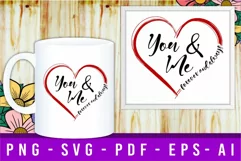 You & Me SVG | Valentine SVG | Love SVG | Heart Shape SVG Product Image 1