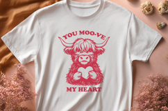 Cute Highland Cow Valentine SVG | You Moo-ve My Heart PNG Product Image 2