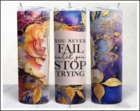 Motivational Tumbler Sublimation Wrap Flower Bundle | 20 oz Product Image 3