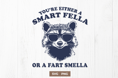 Funny Raccoon Meme SVG, Smart Fella or Fart Smella PNG Print Product Image 1