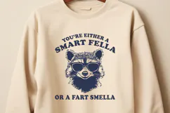 Funny Raccoon Meme SVG, Smart Fella or Fart Smella PNG Print Product Image 2