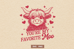 You’re My Favorite Moo SVG Highland Cow Valentine Cute PNG Product Image 1