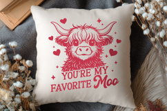 You’re My Favorite Moo SVG Highland Cow Valentine Cute PNG Product Image 3