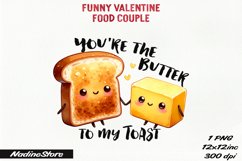 Funny Valentine&#039;s day Food Couple BUNDLE PNG. Product Image 17