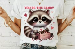 Cute Valentine's day raccoon, Sublimation PNG. Product Image 3