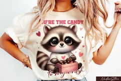 Cute Valentine's day raccoon, Sublimation PNG. Product Image 2
