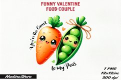 Funny Valentine&#039;s day Food Couple BUNDLE PNG. Product Image 18
