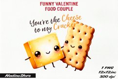 Funny Valentine&#039;s day Food Couple BUNDLE PNG. Product Image 19