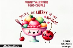 Funny Valentine&#039;s day Food Couple BUNDLE PNG. Product Image 20