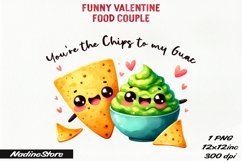 Funny Valentine&#039;s day Food Couple BUNDLE PNG. Product Image 21