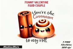 Funny Valentine&#039;s day Food Couple BUNDLE PNG. Product Image 22
