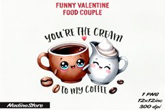 Funny Valentine&#039;s day Food Couple BUNDLE PNG. Product Image 24