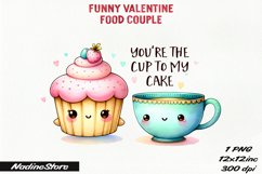 Funny Valentine&#039;s day Food Couple BUNDLE PNG. Product Image 25