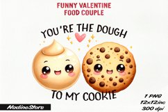 Funny Valentine&#039;s day Food Couple PNG. Product Image 1