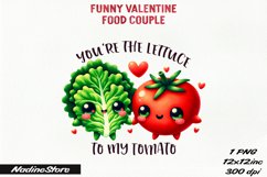 Funny Valentine&#039;s day Food Couple BUNDLE PNG. Product Image 28