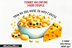Funny Valentine&#039;s day Food Couple BUNDLE PNG. Product Image 29