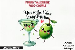 Funny Valentine&#039;s day Food Couple PNG. Product Image 1