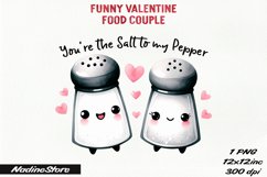 Funny Valentine&#039;s day Food Couple PNG. Product Image 1