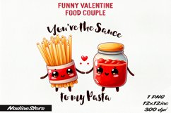 Funny Valentine&#039;s day Food Couple PNG. Product Image 1
