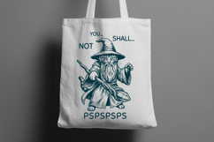 Funny Wizard Cat SVG You Shall Not Pspsps PNG Design Product Image 2