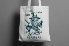 Funny Wizard Cat SVG You Shall Not Pspsps PNG Design Product Image 2