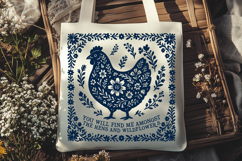 Folk Chicken SVG | Hens and Wildflowers Farmhouse Clipart Product Image 2