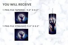20oz Halloween Tumbler Zombie Hands Blood Sublimation Wrap Product Image 2