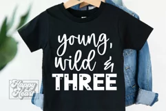 Young Wild Three SVG PNG - 3rd Birthday Girl - Three Nager Product Image 5