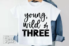 Young Wild Three SVG PNG - 3rd Birthday Girl - Three Nager Product Image 2
